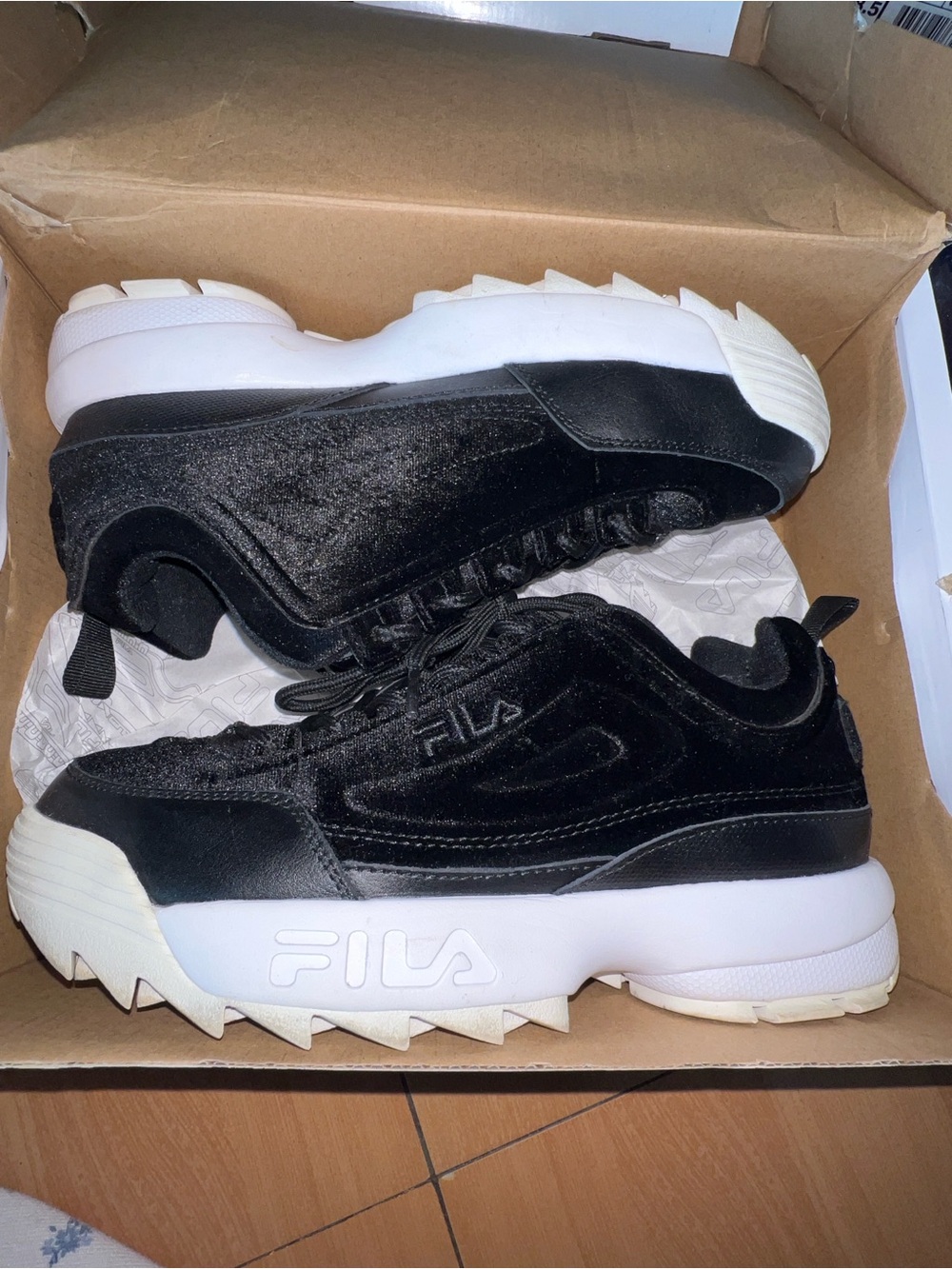 Fila Black and White Men’s Chunky Platform Sneakers